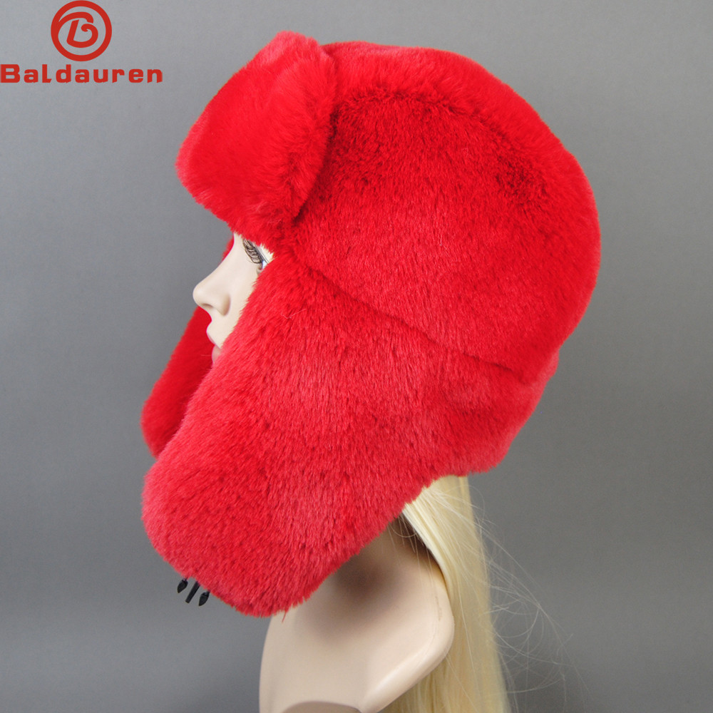 SISKIA STORE Women Bomber Hat Pilot Trooper Cap Mens Faux Cashmere Hat Russian Ushanka Earflap Warm 