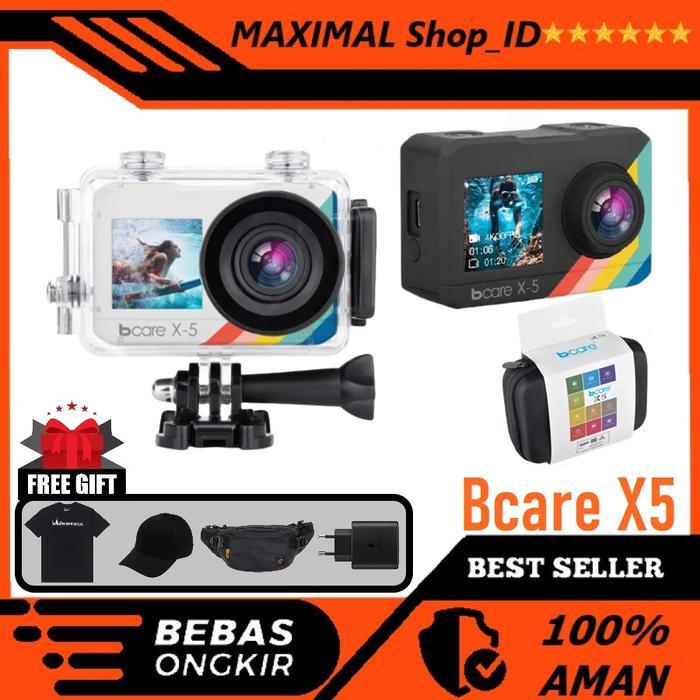 Teeshirt6 BCARE BCAM X5 ACTION CAMERA WiFi 16MP Touch DualScreen UltraHD4K - No Bonus, Hitam
