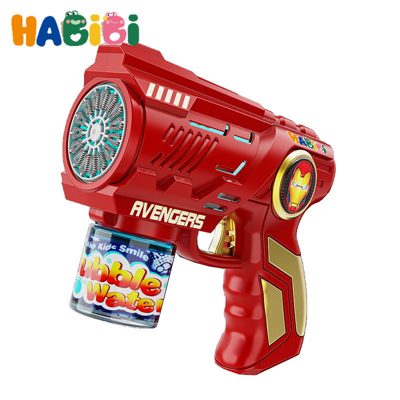 Habibi Avengers Bubble Gun, Iron Man,Spiderman Mainan Anak dengan Efek Gelembung & Suara