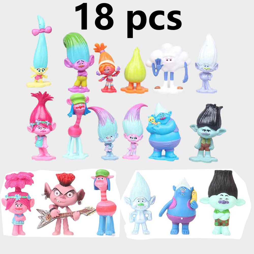 KRATOS Store Trolls Branch Critter Skitter Figures Trolls Children Trolls PVC Action Figure Toy Cart