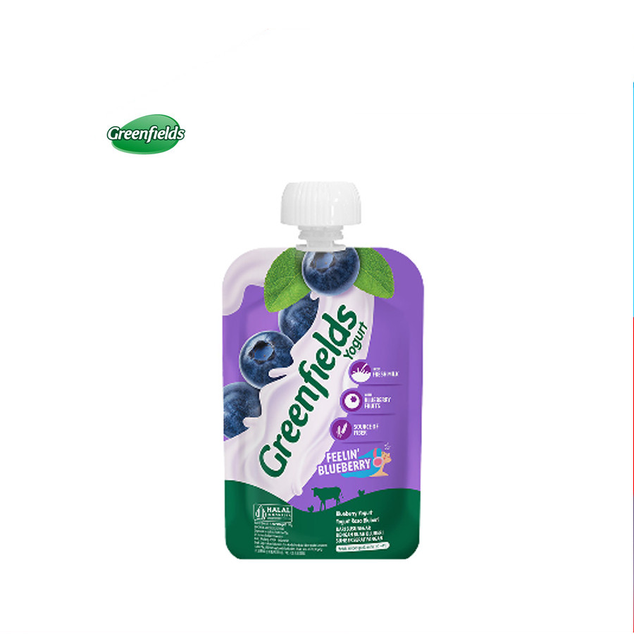 [UniGrosir] Greenfields Greenfield Yogurt Pouch Blueberry 110 gr Yoghurt Bluberry