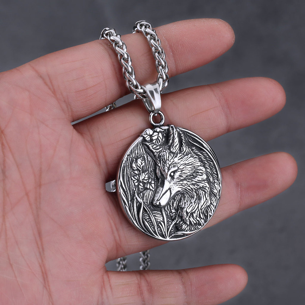 Stainless Steel Fox Pendant Necklace Domineering Charm Punk Jewelry Necklace Wholesale