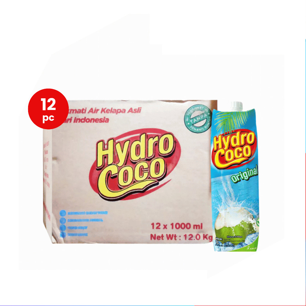[UniGrosir] Hydro Coco Air Kelapa 1 L 1000 ml x 12 pcs DUS Hydrococo Coconut Water