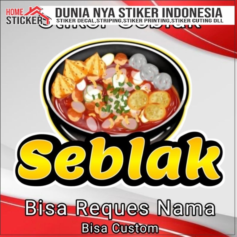 Sticker Seblak | Stiker Aksesoris Gerobak Jualan