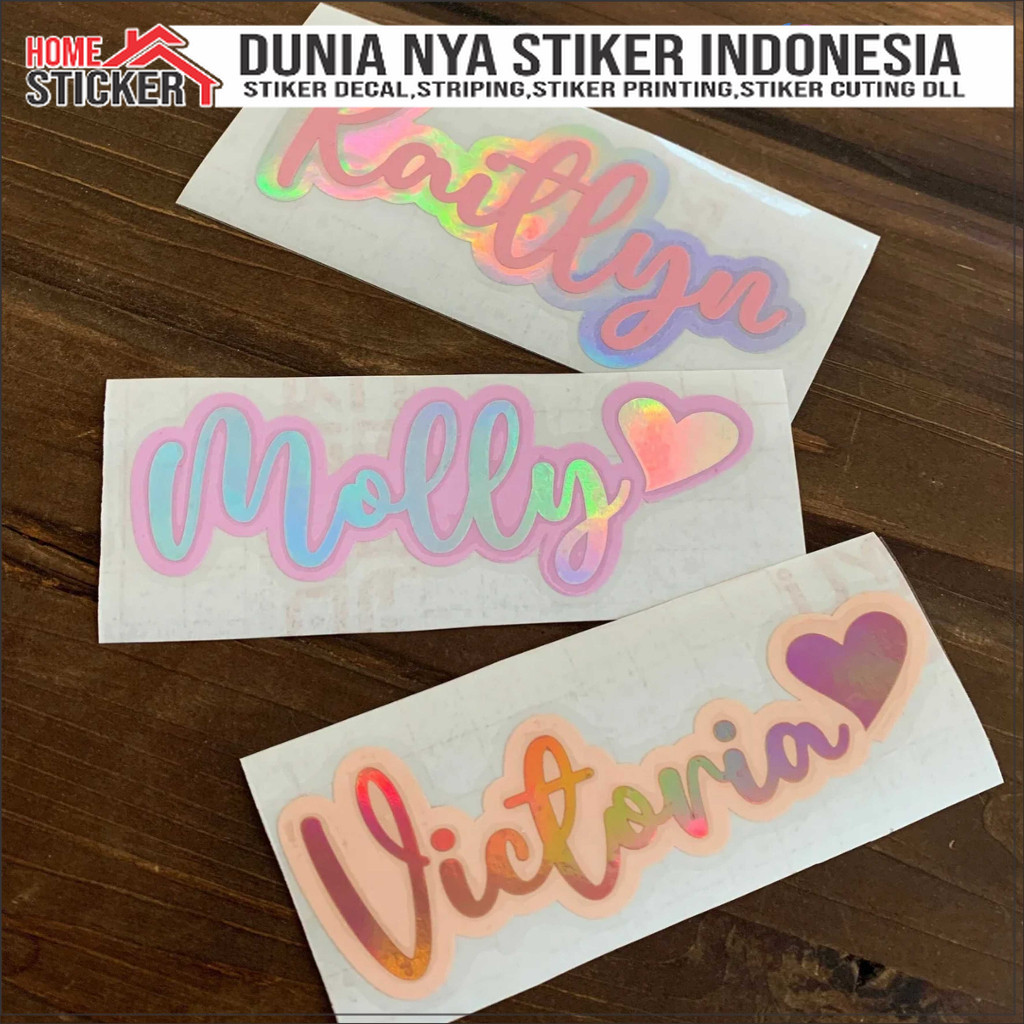Stiker Cutting Nama Custom/stiker Timbul Anti Air