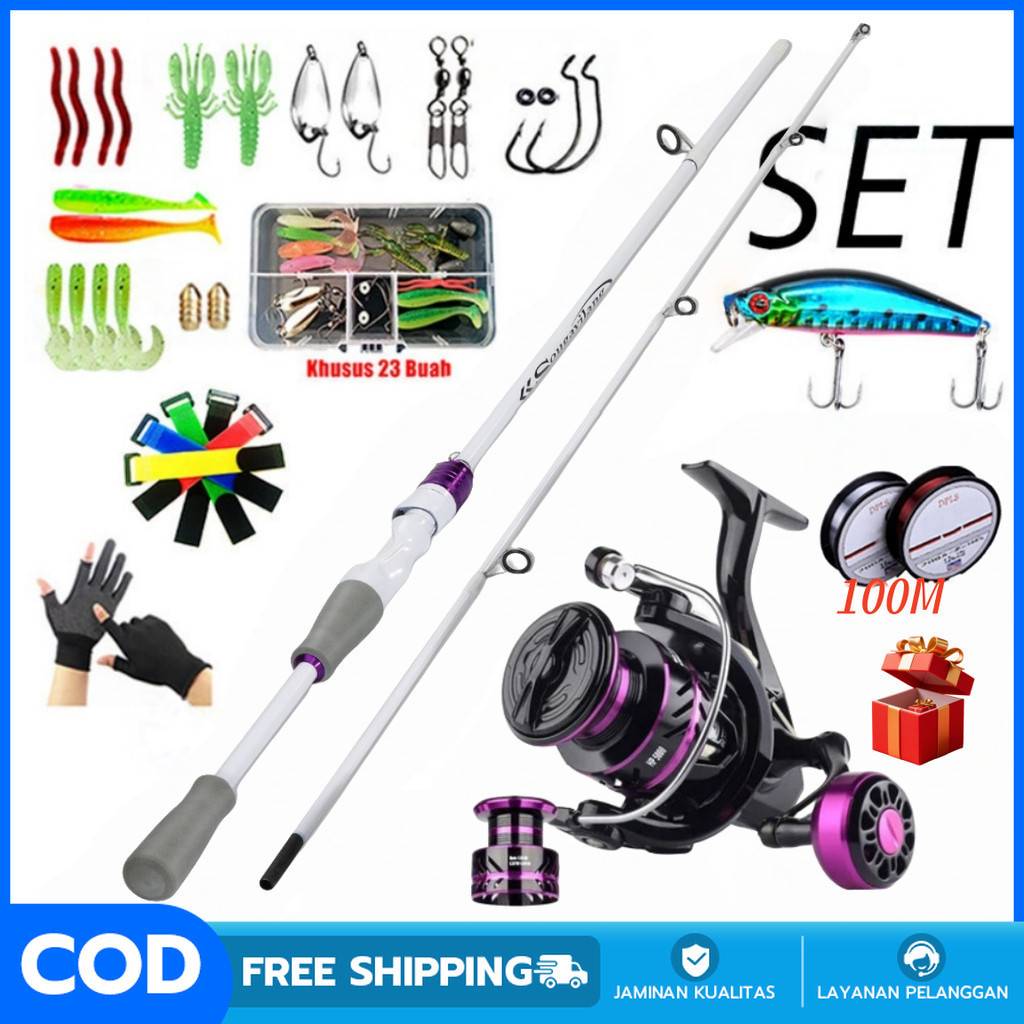 Sougayilang Set Joran Pancing 1 Set Murah 1.8m / 2.1m 500-7000 Reel Pancing Pancingan Set Lengkap Pa