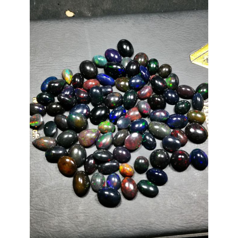 batu natural kalimaya black oval kembang jarong