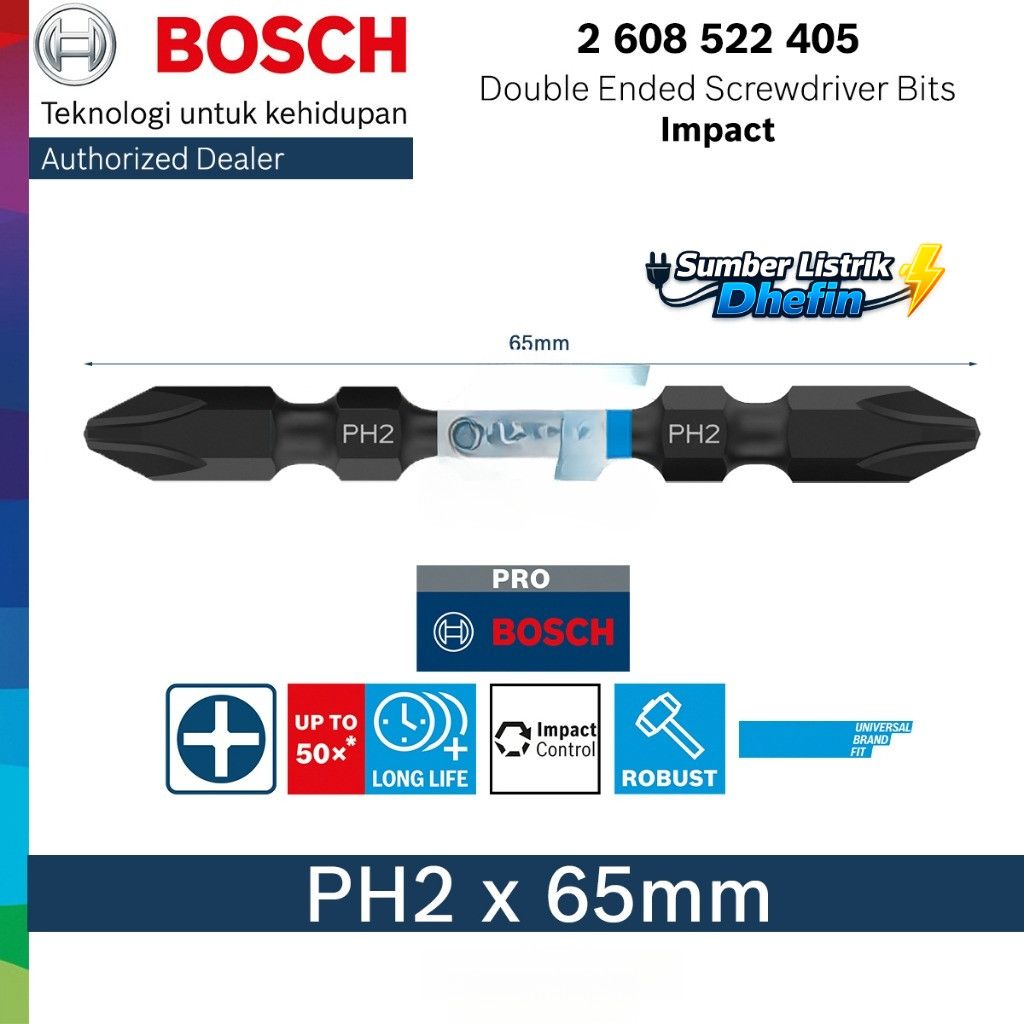 Bosch Mata Obeng Impact PH2 X 65mm Original