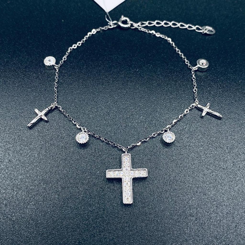 Monggo Silver - Gelang Rantai Perak Model Salib Mata 3 Motif s925