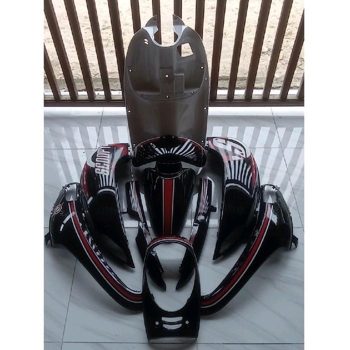 WIN - cover body full set scoopy FI thn 2013 2014 2015 2016 body set scoopy fi - hitam