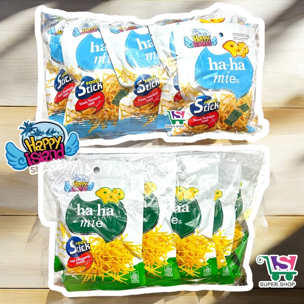 Snack Ha Ha Mi / Mies Stick Sapi Panggang Pedas / Rumput Laut Pack (isi 10 pcs)