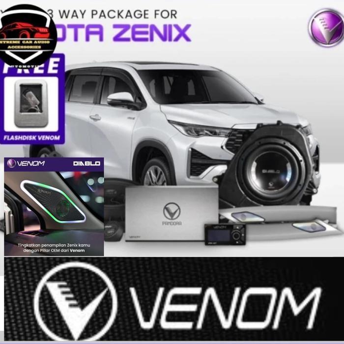 VENOM Paket Audio Zenix 3 Way Mobil Toyota Zenix DSP VPR 2.8 Subwoofer 10 Inch Pilar Zenix Speker 2 