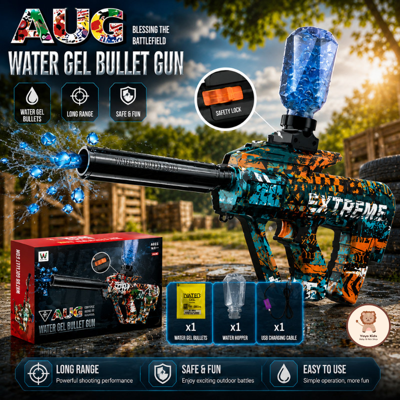 Mainan Water Gel Blaster Elektrik AUG Anak Laki Laki Gell Tembak Tembakkan Kado Ulang Tahun Edukasi