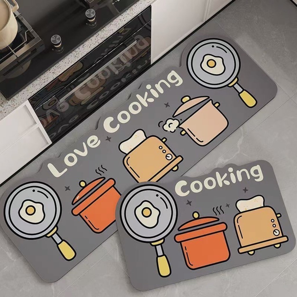 MR MAT Keset Dapur Diatomite Original 2in1 Anti Slip Kitchen Floor Mat Set 40x60cm & 40x120cm