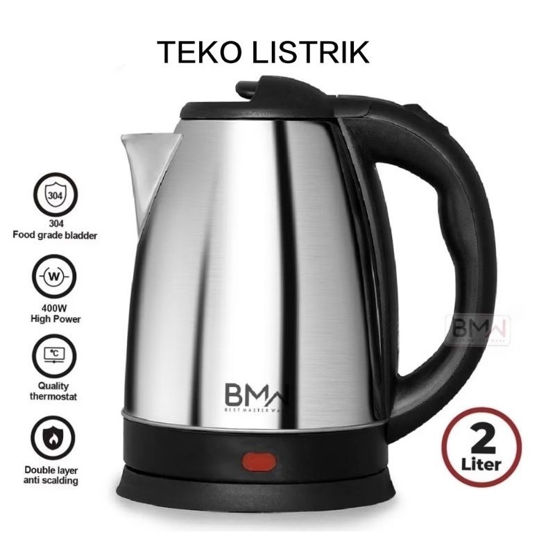 PM - Teko Listrik Air Minum Teko Electric Kapasitas 2L Stainless Steel Pemanas Air Kettle Besar