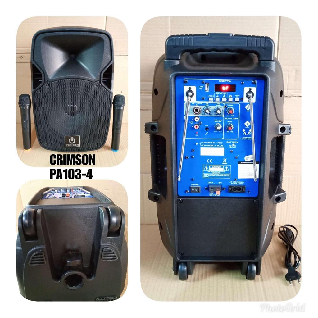 SPEAKER AKTIF 10 INCH PORTABLE CRIMSON PA103-4 TROLLEY