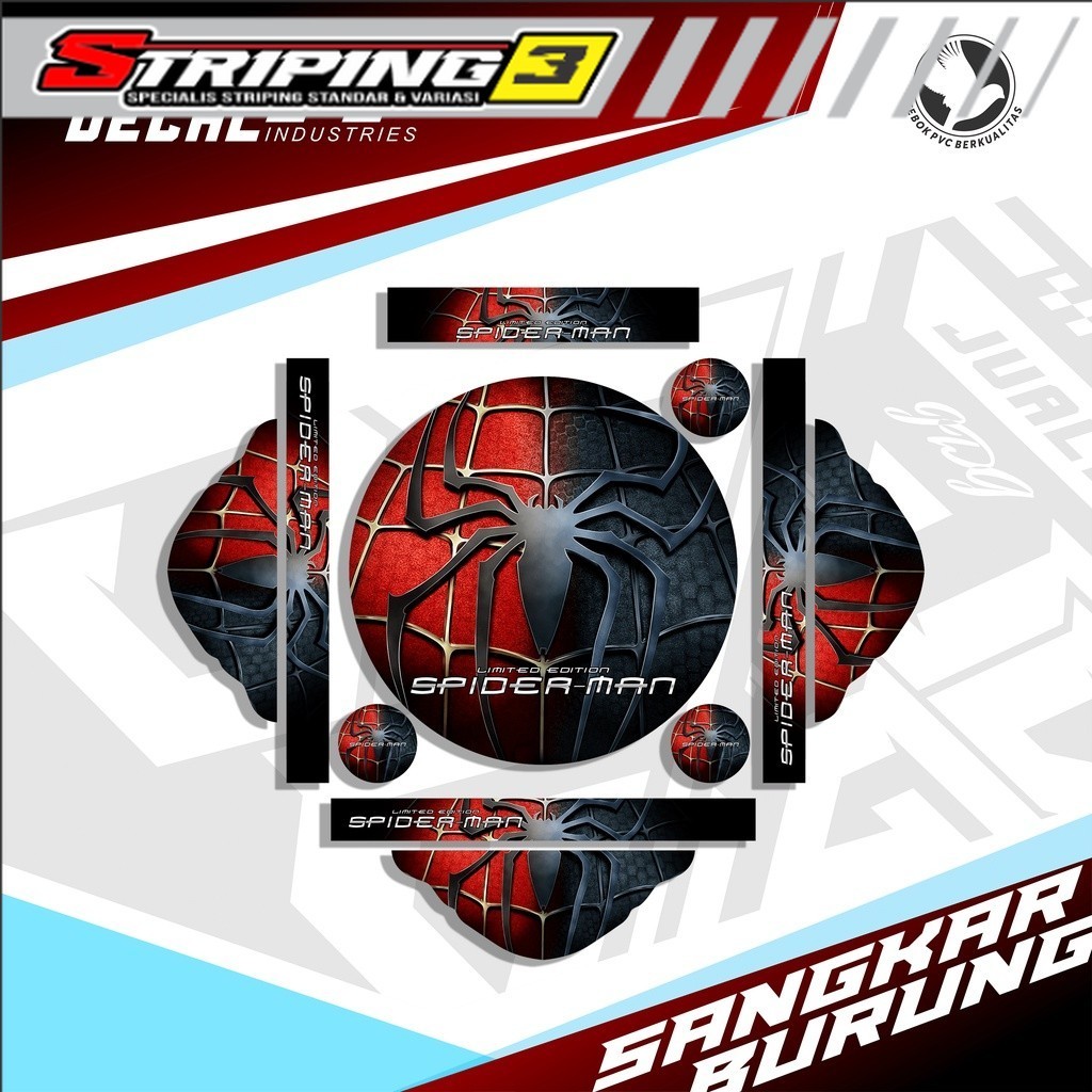 Stiker Sangkar Lovebird Spiderman Decal Kandang Batman Marvel Bulat Lovebird Bisa Custom Desain