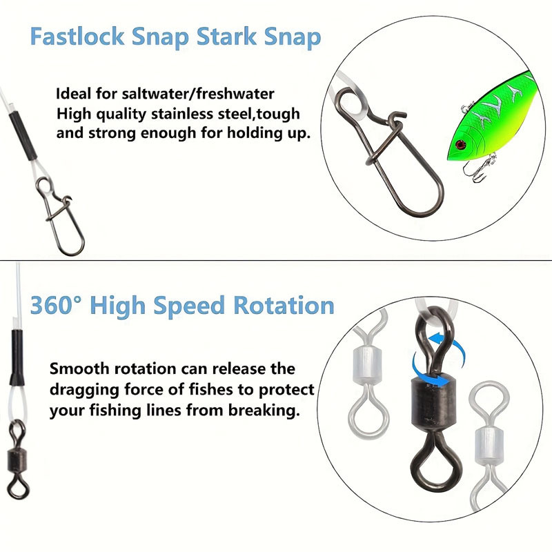 100% Fluorocarbon Fishing Line Fishing Rod Fluorocarbon Line With Rolling Swivel And Quick Lock Pres