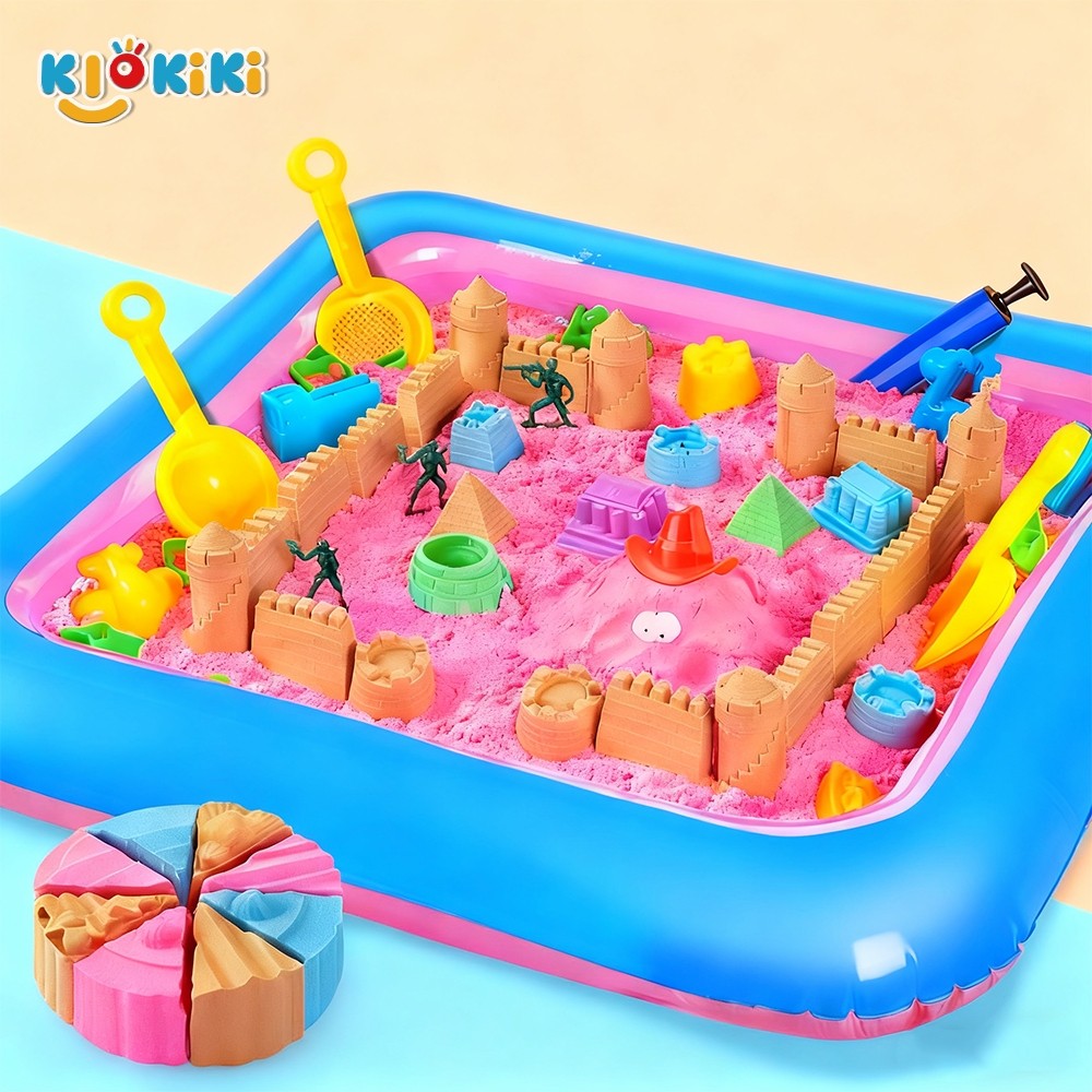 SUMERKAN KiKiTOY 2KG Mainan Pasir Ajaib Anak 1 Set Lengkap Magic Sand Pasir Kinetik Mainan Anak Dan 