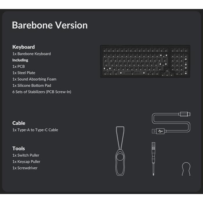 Keychron K4 Pro QMK BAREBONE Hot-Swap Wireless Mechanical Keyboard - Barebone