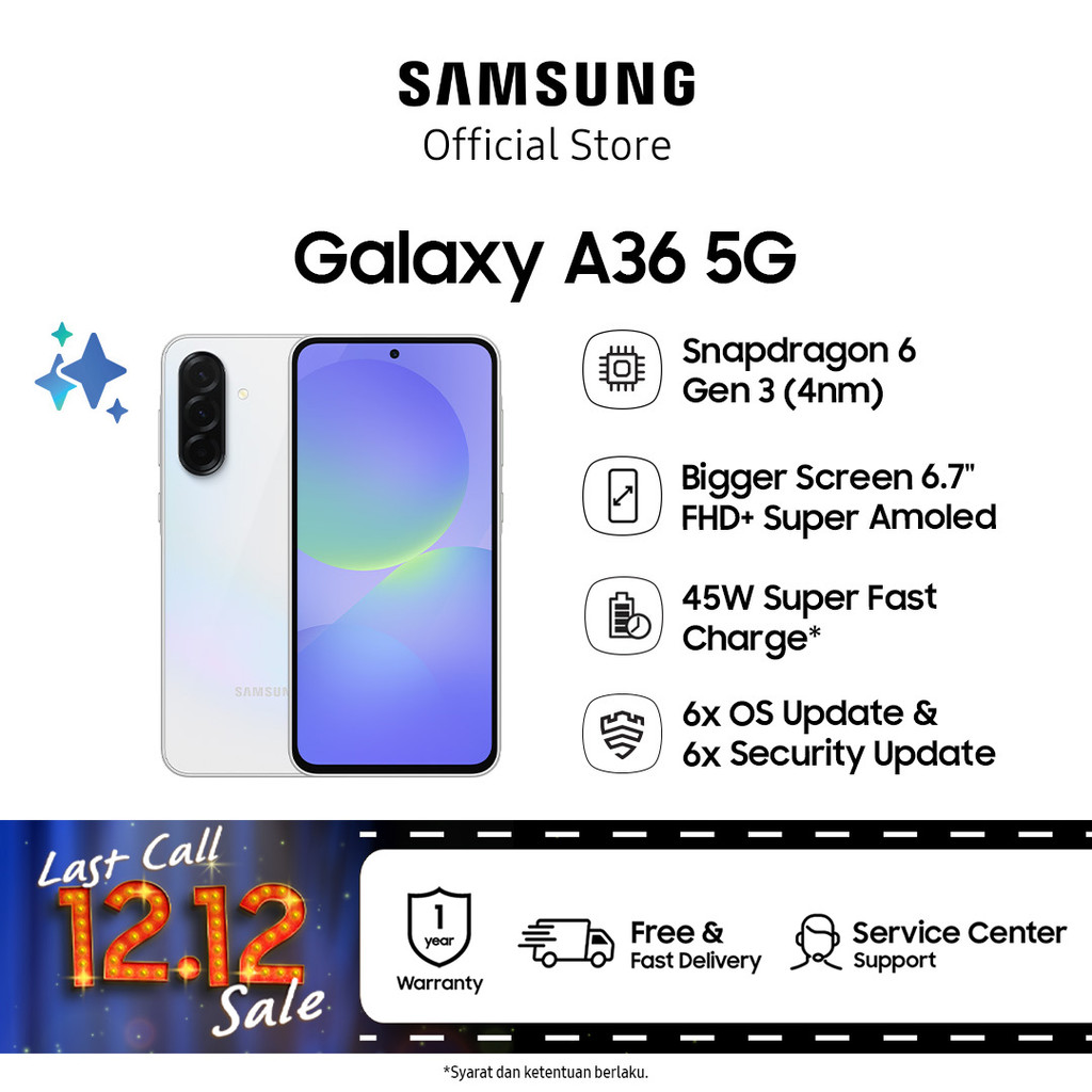 Samsung Galaxy A36 5G 12/256GB - Awesome White