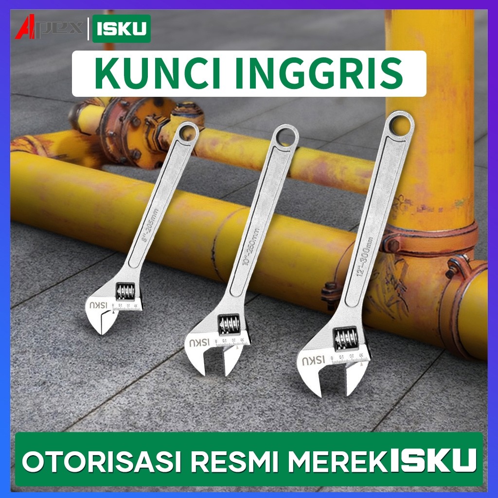 [ Promo ] ISKU Kunci Inggris 810 12 inch/Tools Alat Perkakas Adjustable Wrench