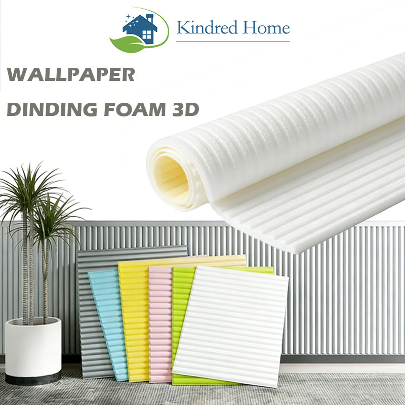 COD-Wallpaper Dinding Foam 3D Motif 70x23CM/Pola Garis Silinder/Wallpaper Dinding Panel  Tebal 3D Wa