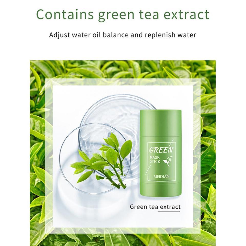 40g Green Tea Mask Stick Facial Remove Blackhead Treat Acne Blemish Black Dots Clean Solid Mask Stic