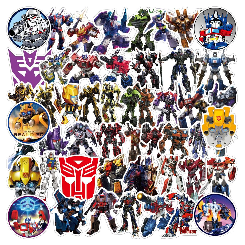 50pcs Kawaii Hasbro Transformers Sticker Cute ildren Y Sticker Anime Card Sticker Paste Cute Holiday