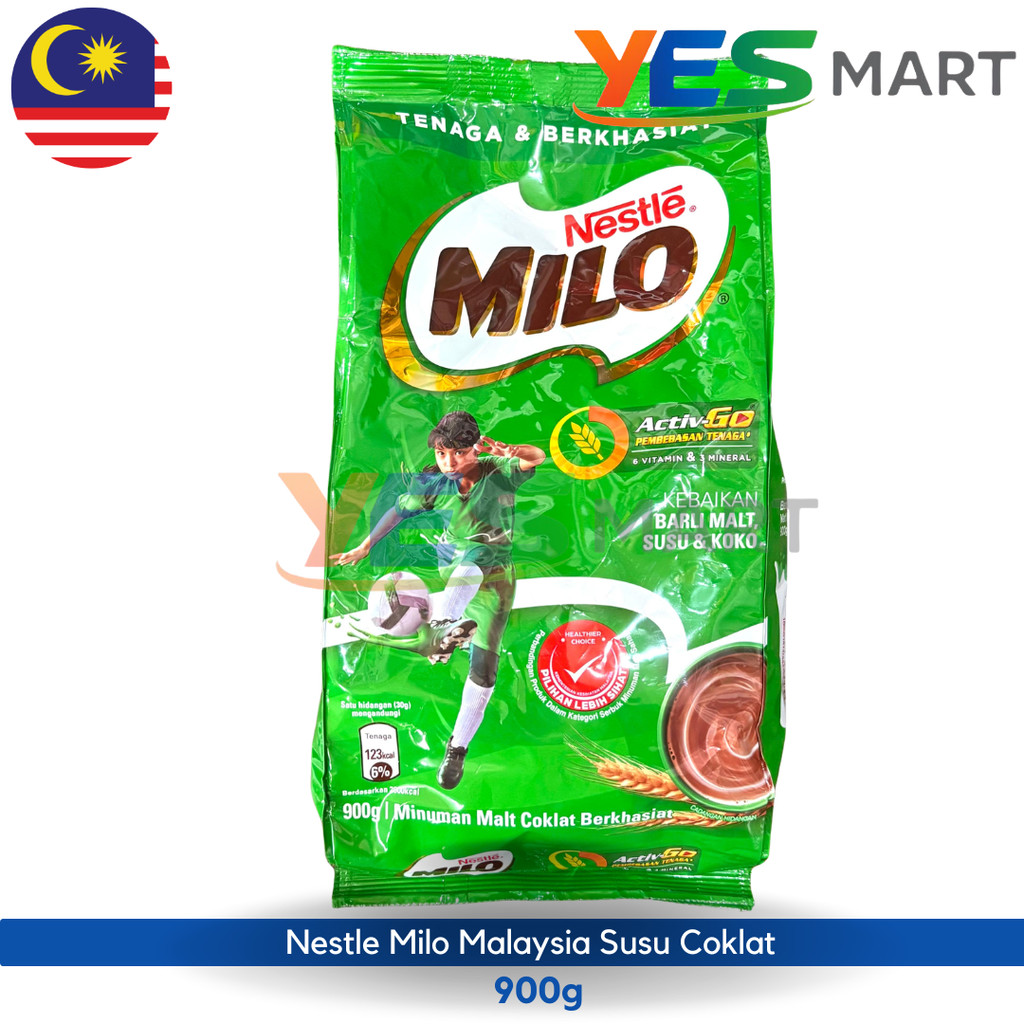 Nestle Milo Malaysia Susu Coklat 900g - Minuman Coklat Malt Original Enak Creamy untuk Keluarga