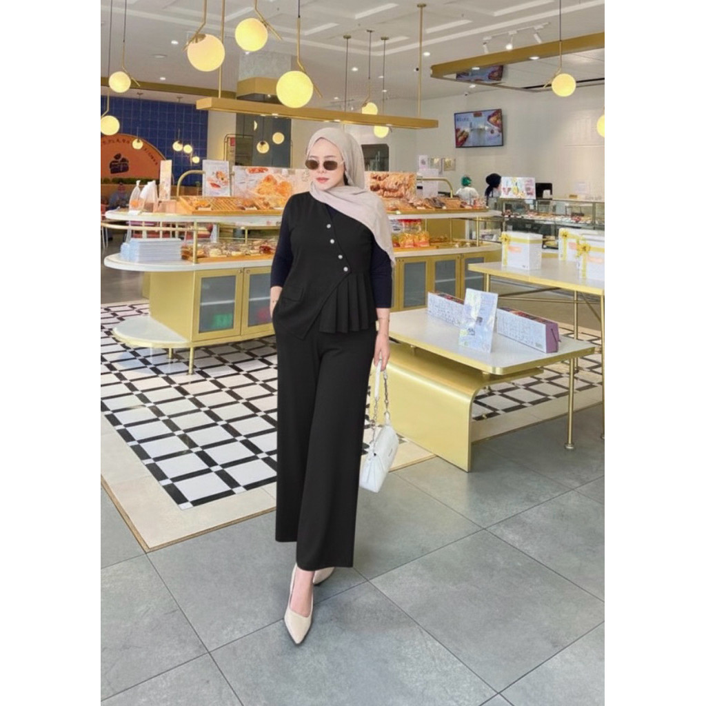 RACHEL SET CELANA +Rompi - Setelan Knit Premium - Vest Set Celana - Atasan Remaja tanpa mangset inne