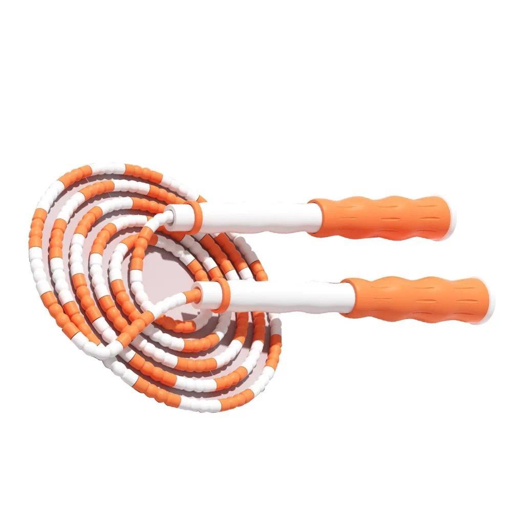 Rope Skipping PP Plastic Segmented Jumping Rope Classic Beaded Orange Beaded Jump Rope Soft Beads Fl