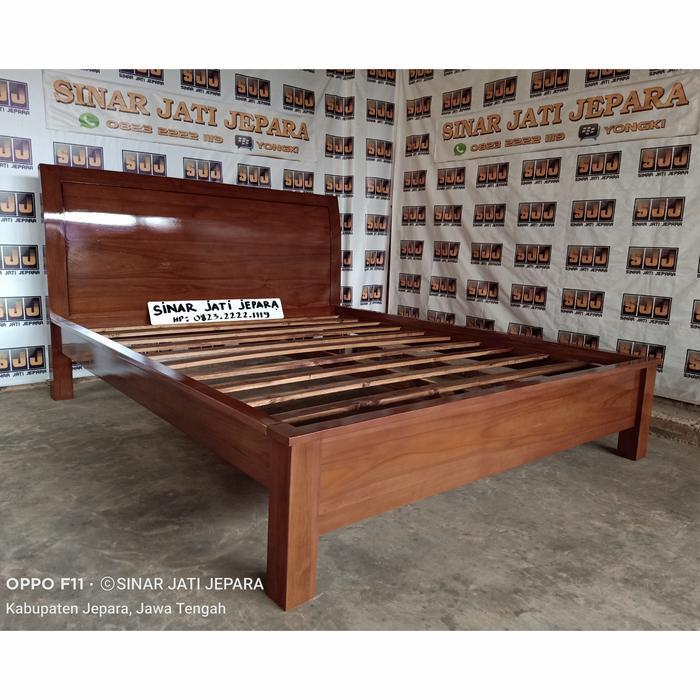 Tempat Tidur Jati Dipan Minimalis Polos Sinar Jati Jepara - 90cm x 200cm, Mentahan