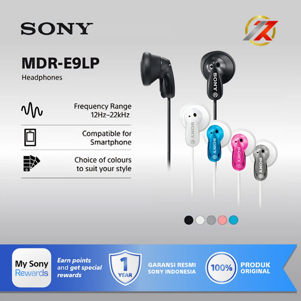 SONY MDR-E9LP Ex Ear Earphone-IEM No Mic | earphone kabel tanpa mic SONY MDRE9LP / MDR E9LP