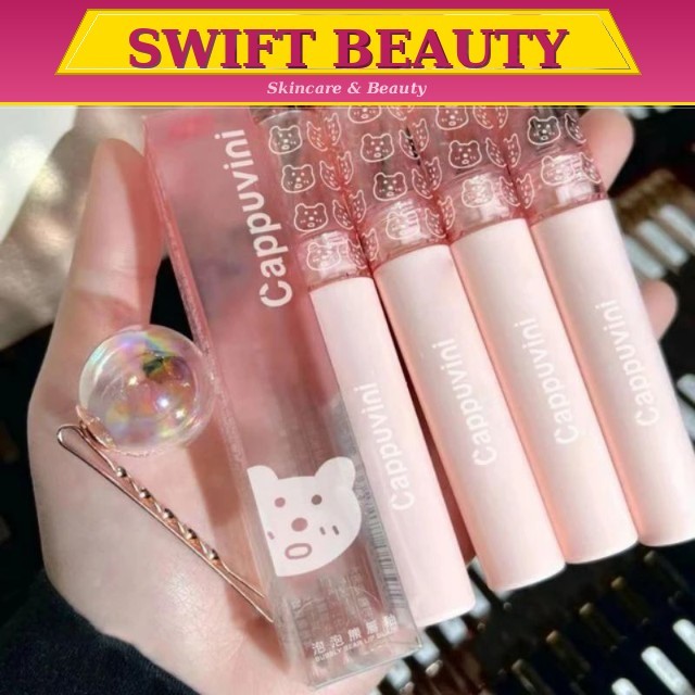 CAPPUVINI Bubbly Bear Lip Glaze / Glass LipGloss Korean Lip Gloss Water LipGloss Mirror Korean Lipst