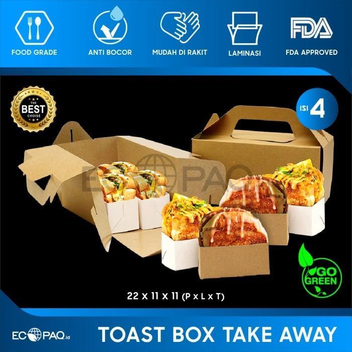 Kotak Box Dus Take Away -Toast Roti Bakar - isi 4
