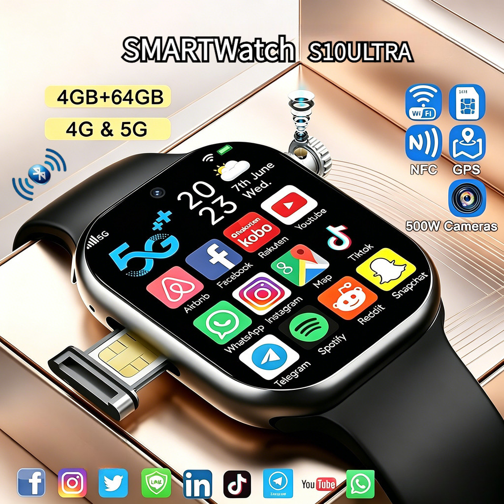 Samsung SmartWatch With sim slot  Smart Watch S10Ultra 6GB RAM+64GB ROM  For Android IOS Store GPS B