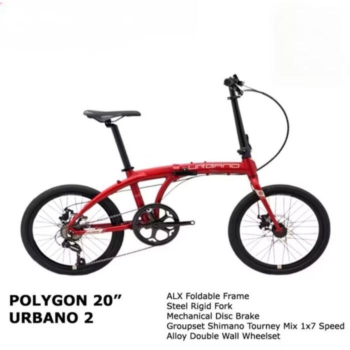Sepeda Lipat Polygon 20 inch Urbano 2 - Red