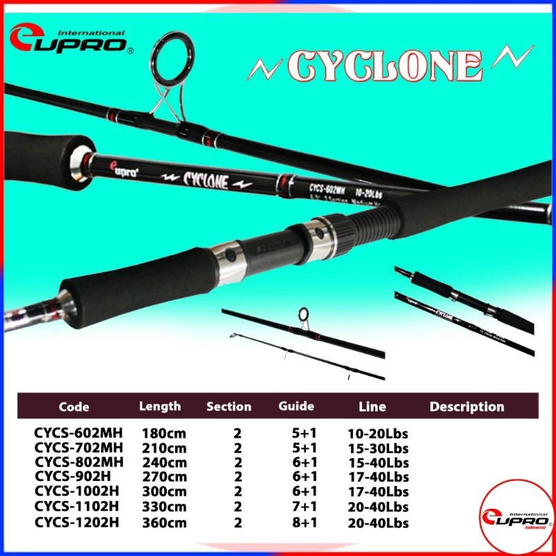 Joran Pancing Eupro Cyclone 180 210 240 270 300 330 360cm GALATAMA | PASIRAN | LIGHT POPPING | SURF 