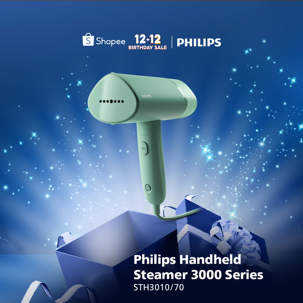 Philips Handheld Steamer STH3010/70 Hijau - Setrika Uap Philips Strika Uap Portable Dapat Dilipat