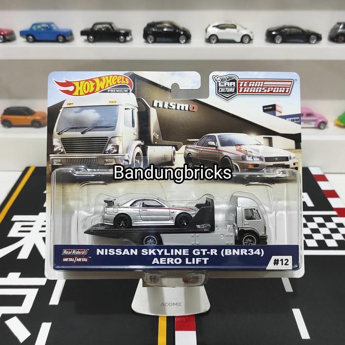 Hotwheels Premium Team Transport Nissan Skyline GTR R34 Aero Lift