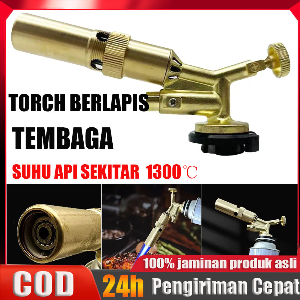 Portable Gas Torch BBQ Blow Lamp Manual Kepala Gas Las Kaleng Flame Gun Korek Bakar Sate Seafood BBQ