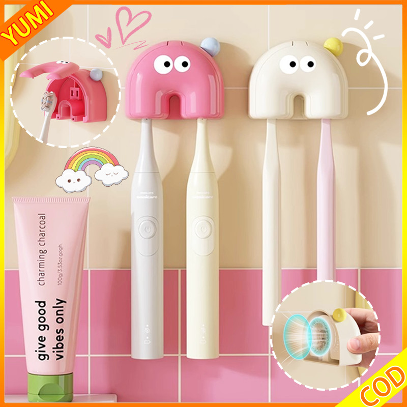 Tempat Sikat Gigi Kartun/Rak Sikat Gigi Tempel Dinding Tahan Debu/Tempat Sikat Gigi Anak