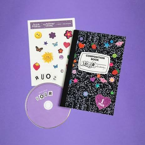 PO Olivia Rodrigo Sour Journal 1 Year Anniversary with CD and tattoo