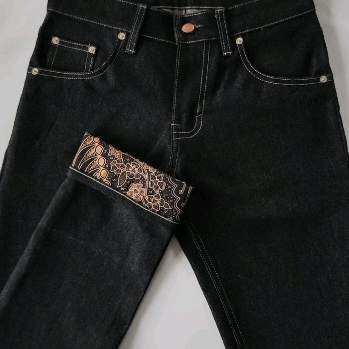 Tortuga denim, celana denim black indigo 14oz selvedge - slimfit, 27