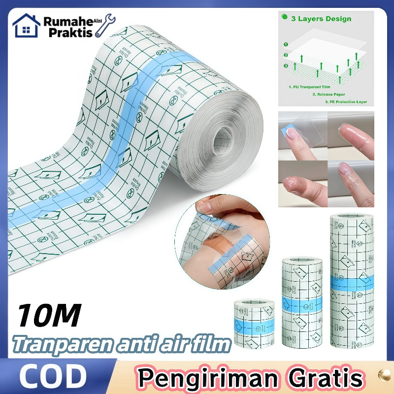 10M Plester Anti Air /Tranparent Film Dressing Roll /Anti Luka Plester /Pita Medis Anti Air /Tahan A
