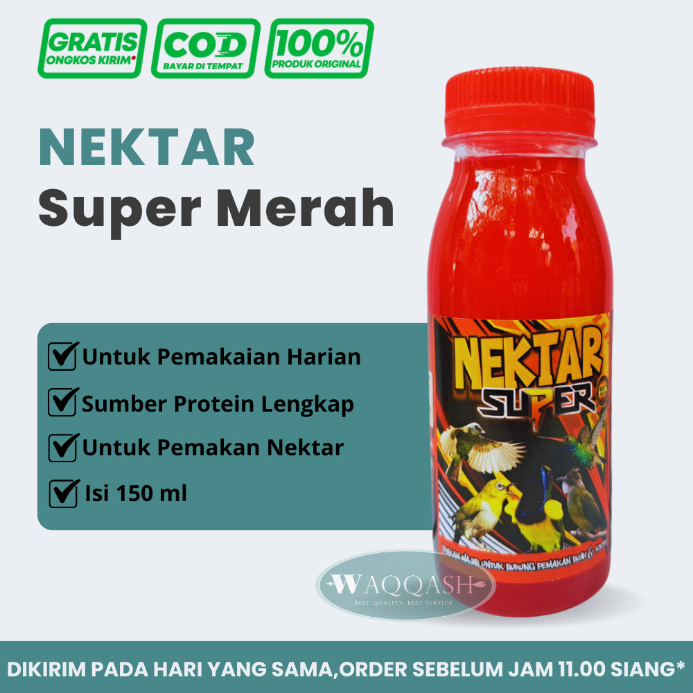 Nektar Super Merah 140ml Terbaik Untuk Sogon Pleci Kolibri Burung Kicau (Best Seller)