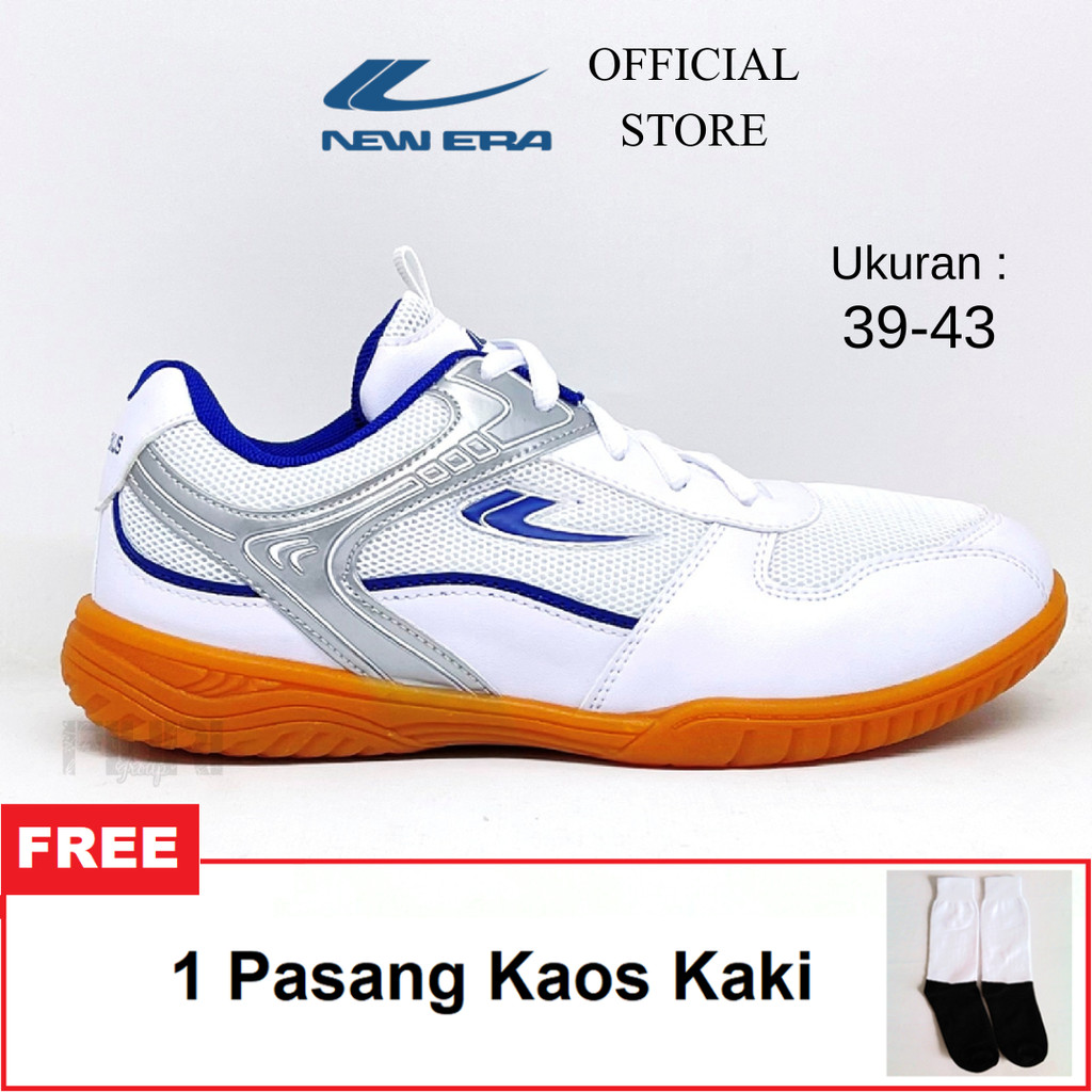 New Era - Smash 39-43 - Sepatu Olahraga Futsal Pria Wanita - Putih Biru