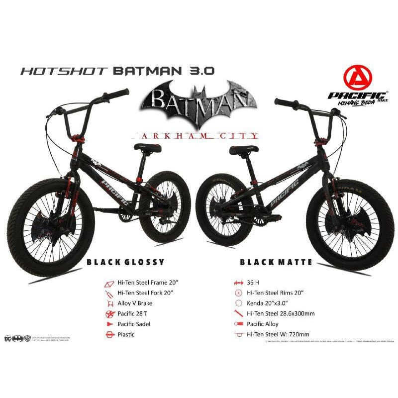 SEPEDA BMX 20" PACIFIC HOT SHOT BATMAN BAN 3.0