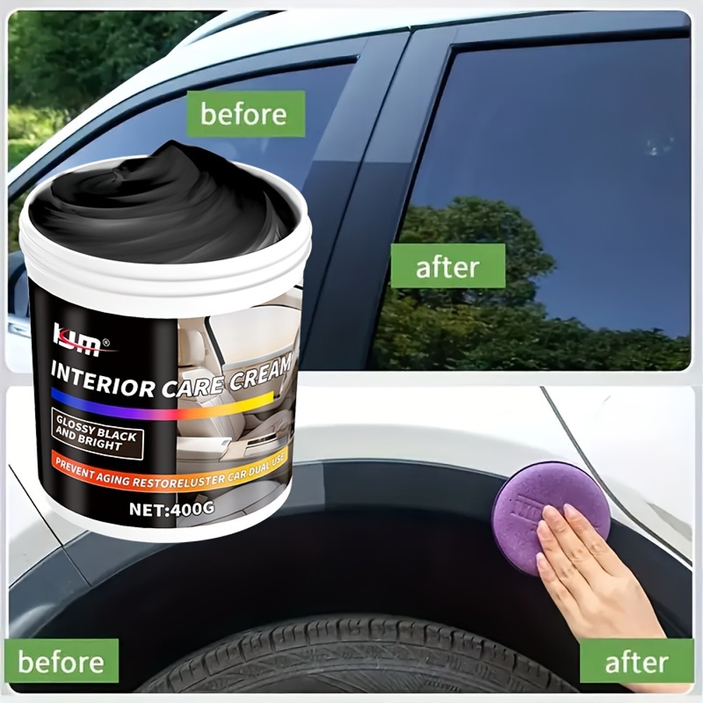 KJM 400G Car Interior Plastic Parts Restorer Cream  Universal Dashboard, Tire Shine, Sofa & Seat Car
